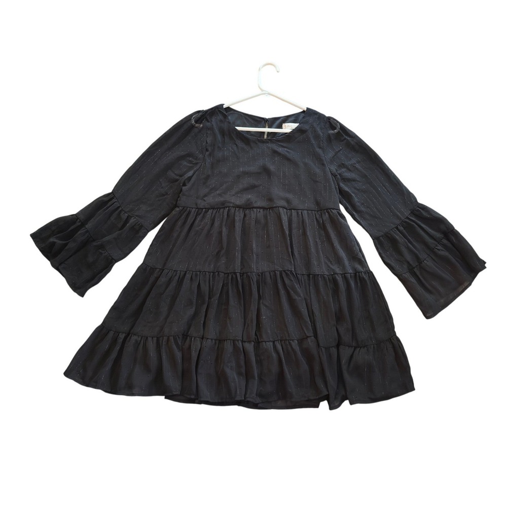 Altar'd State Black Swiss Dot Metallic Kristalynn Babydoll Dress Women's Medium - Picture 2 of 6
